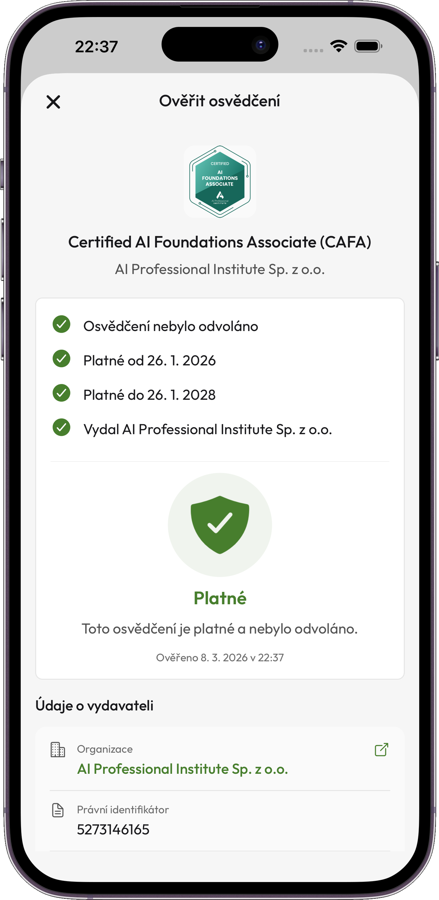 Credentium Wallet — Weryfikacja