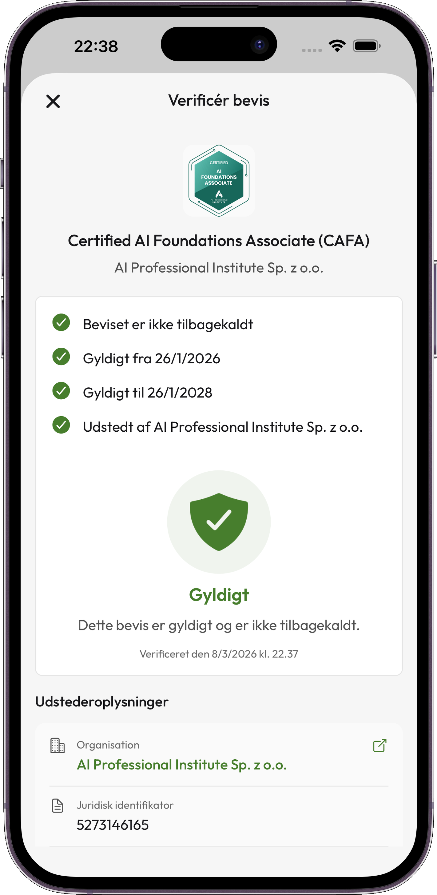 Credentium Wallet — Weryfikacja
