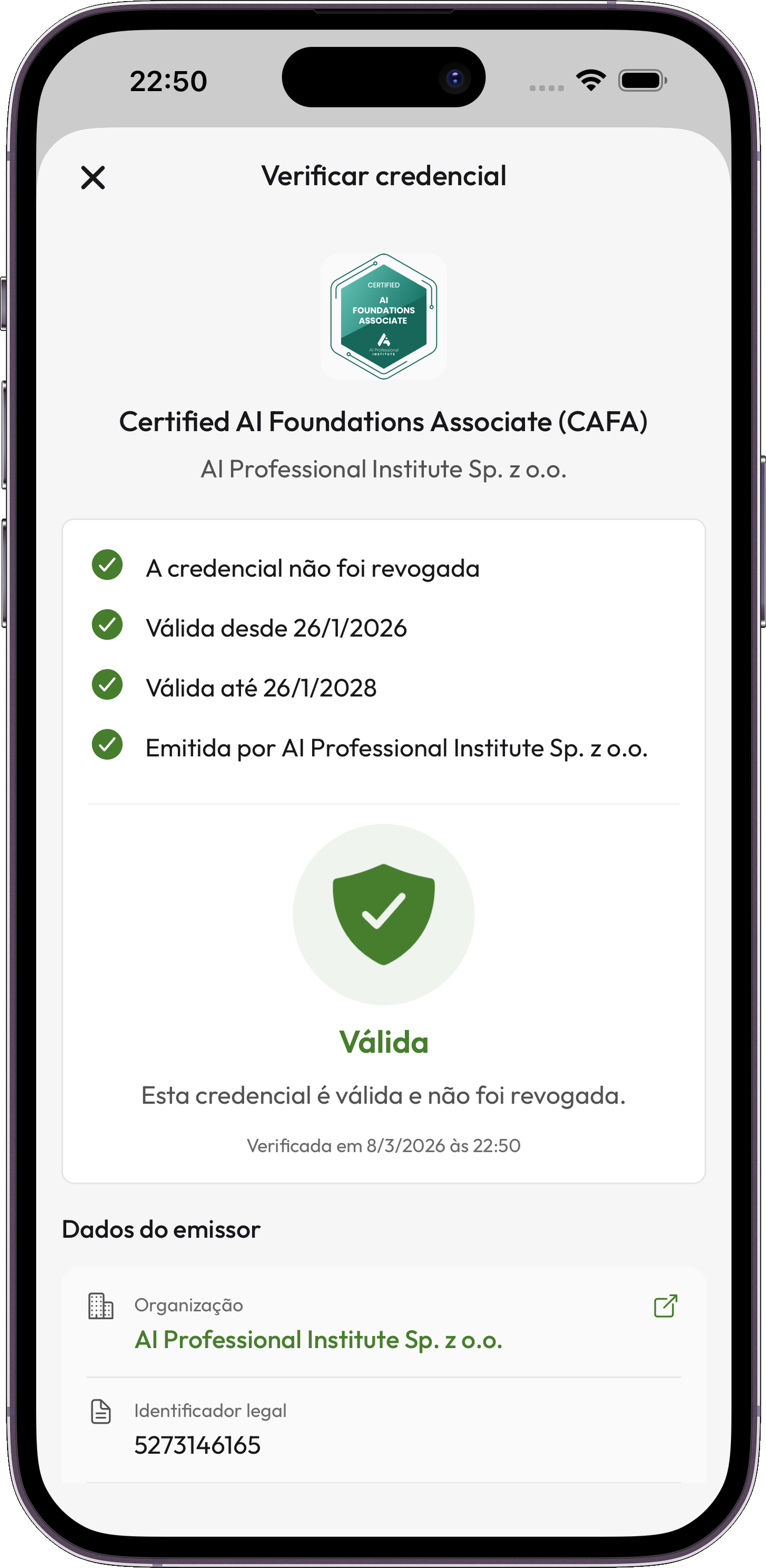 Credentium Wallet — Weryfikacja